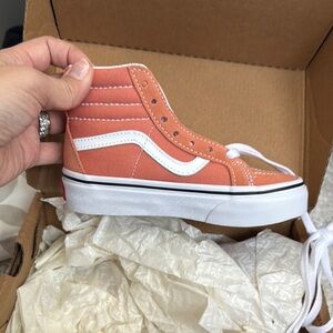 Vans Kids sk8 hi High-Top Sneakers - Orange and White 10.5